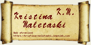 Kristina Maletaški vizit kartica
